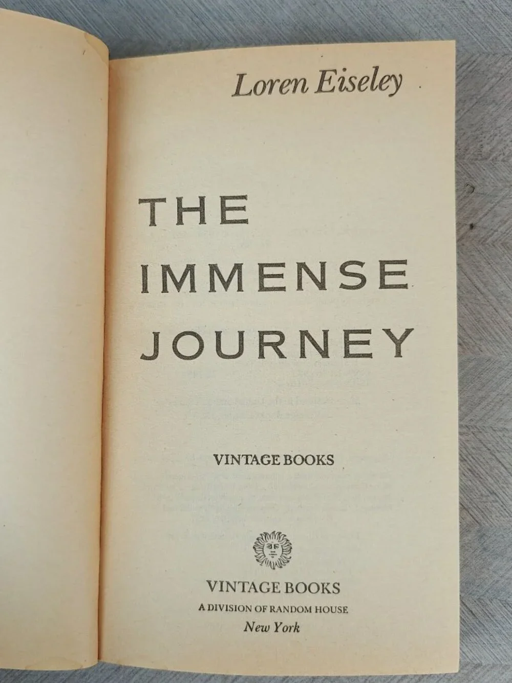 The Immense Journey Loren Eiseley Paperback 1959 Science Anthropology Nature